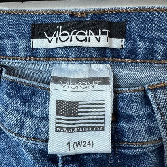 Vibrant M.i.U Blue Square Pocket Wide Leg Jeans - Picture 5 of 7